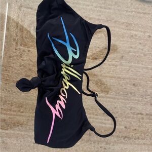 Billabong Black Bikini Top with Multicolor Logo